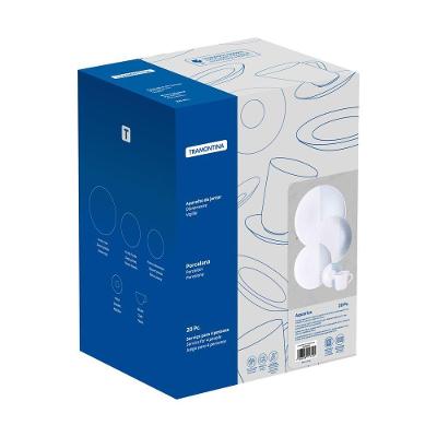 Aparelho De Jantar Tramontina Aquarius Em Porcelana Decorada 20 Peças