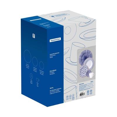 Aparelho De Jantar Tramontina Abstratta Em Porcelana Decorada 20 Peças