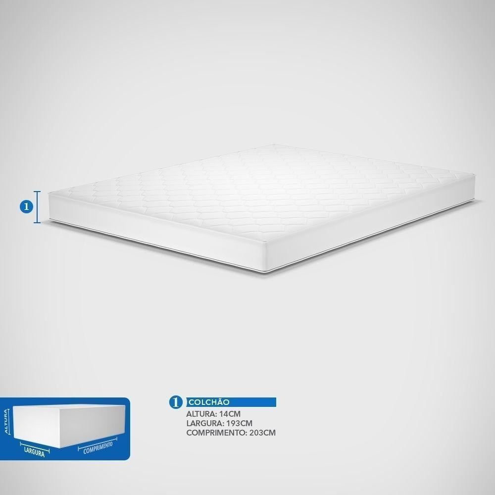 Colchão King Espuma D28 Guarda Costas Probel 14cm Branco/Marrom (193x203x14cm) - 2