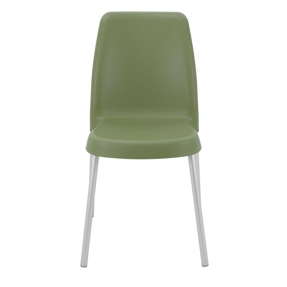 Cadeira Tramontina Vanda Em Polipropileno Verde Oliva Com Pernas De Alumínio - 10