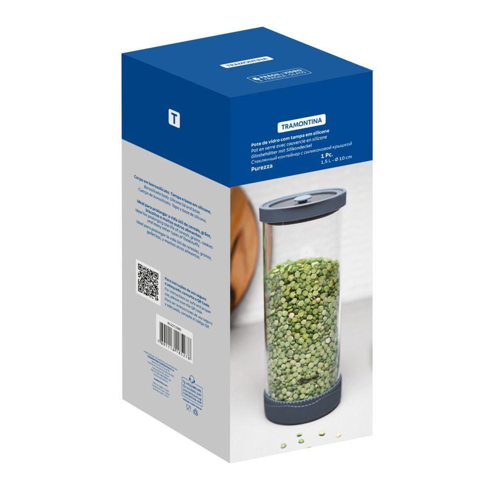 Pote De Vidro Hermético Tramontina Em Borossilicato Com Tampa 1,5 L - 1