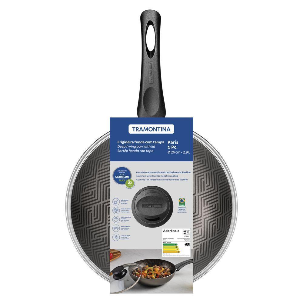 Frigideira Funda Tramontina Paris Em Alumínio Com Revestimento Interno E Externo Em Antiaderente Starflon Max Chumbo Com - 9