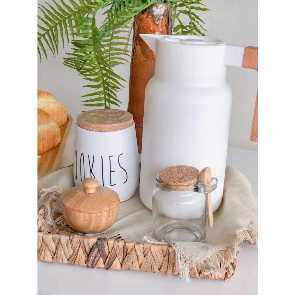 Pote Porta Mantimento Vidro Com Colher E Tampa Rolha - Lyor - 2