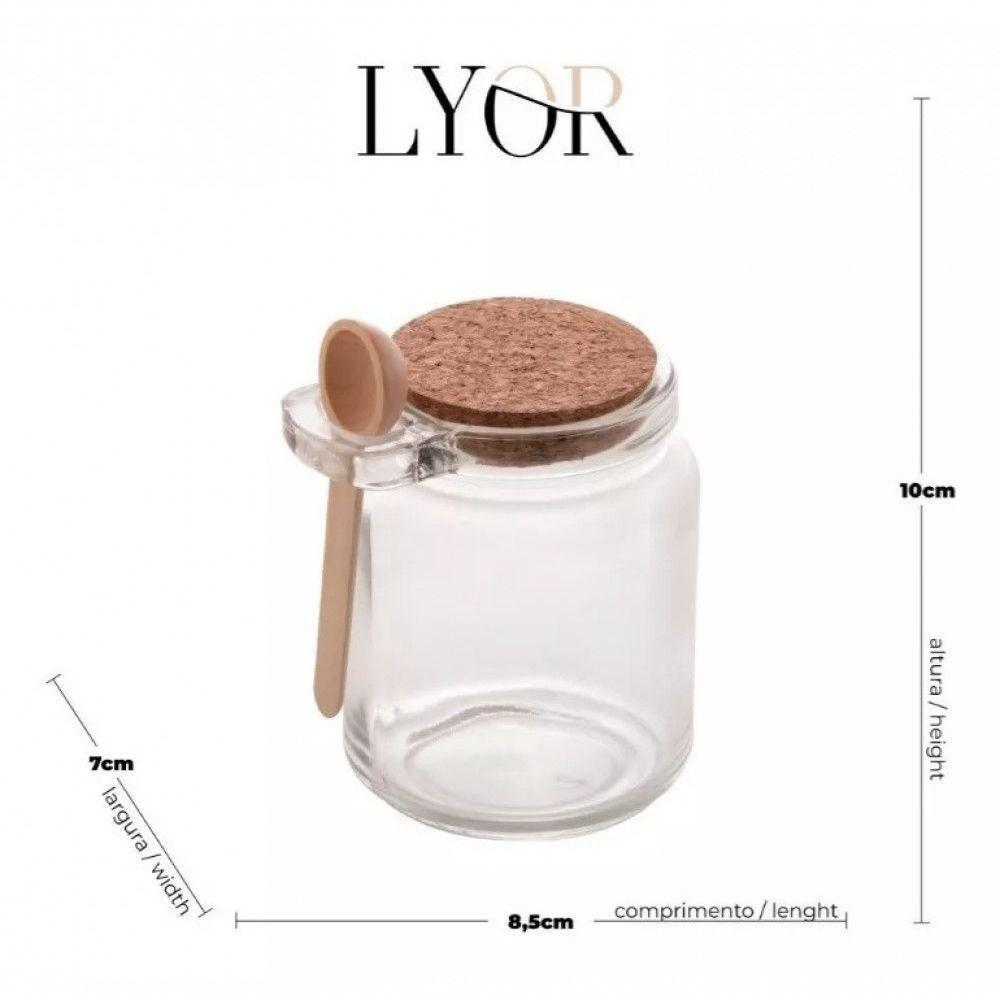 Pote Porta Mantimento Vidro Com Colher E Tampa Rolha - Lyor - 5