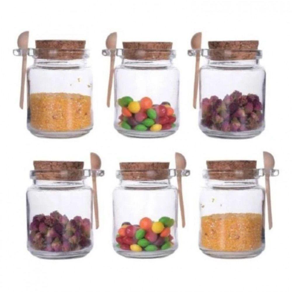 Pote Porta Mantimento Vidro Com Colher E Tampa Rolha - Lyor - 9
