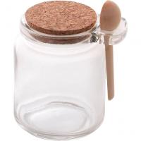 Pote Porta Mantimento Vidro Com Colher E Tampa Rolha - Lyor - 1