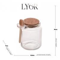 Pote Porta Mantimento Vidro Com Colher E Tampa Rolha - Lyor - 5