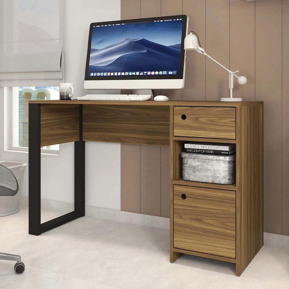 Kit Conjunto Escritório Mesa E Gaveteiro Marrom Sky Caemmun - 8