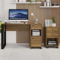 Kit Conjunto Escritório Mesa E Gaveteiro Marrom Sky Caemmun - 1