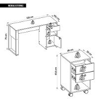 Kit Conjunto Escritório Mesa E Gaveteiro Marrom Sky Caemmun - 2