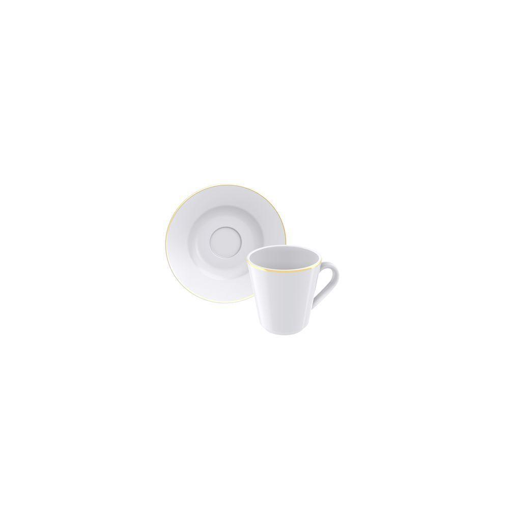 Conjunto Xícara E Pires Café Filetado Tramontina Elisa Em Porcelana 70 Ml - 5