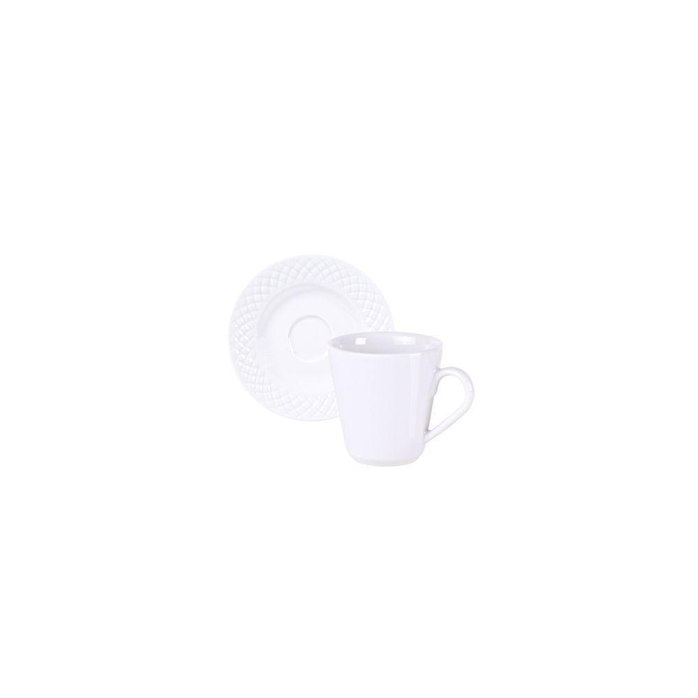 Conjunto Xícara E Pires De Café Tramontina Ingrid Em Porcelana Decorada 70 Ml 2 Peças - 5