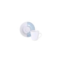 Conjunto Xícara E Pires De Café Tramontina Aquarius Em Porcelana, 70 Ml 2 Peças - 1
