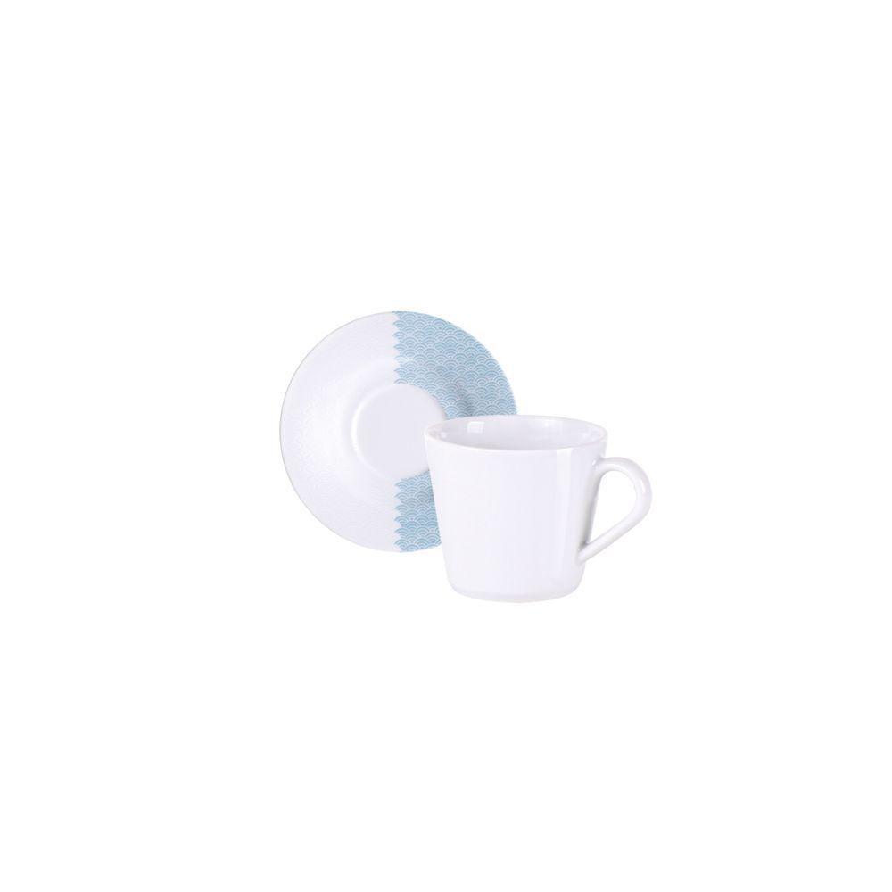 Conjunto Xícara E Pires De Chá Tramontina Aquarius Em Porcelana Decorada, 185 Ml 2 Peças - 5