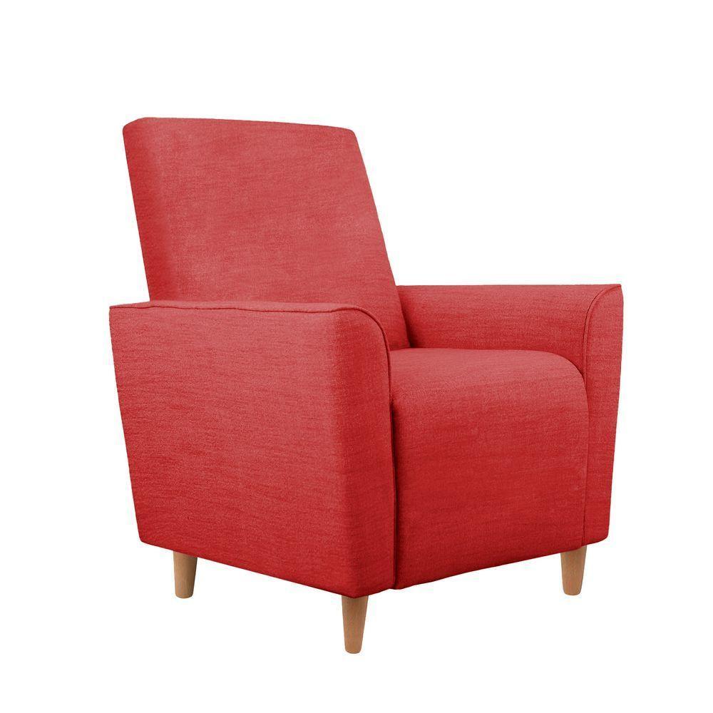 Kit Amamentação Poltrona + Puff + Almofada Sophia Suede Vermelho - 5