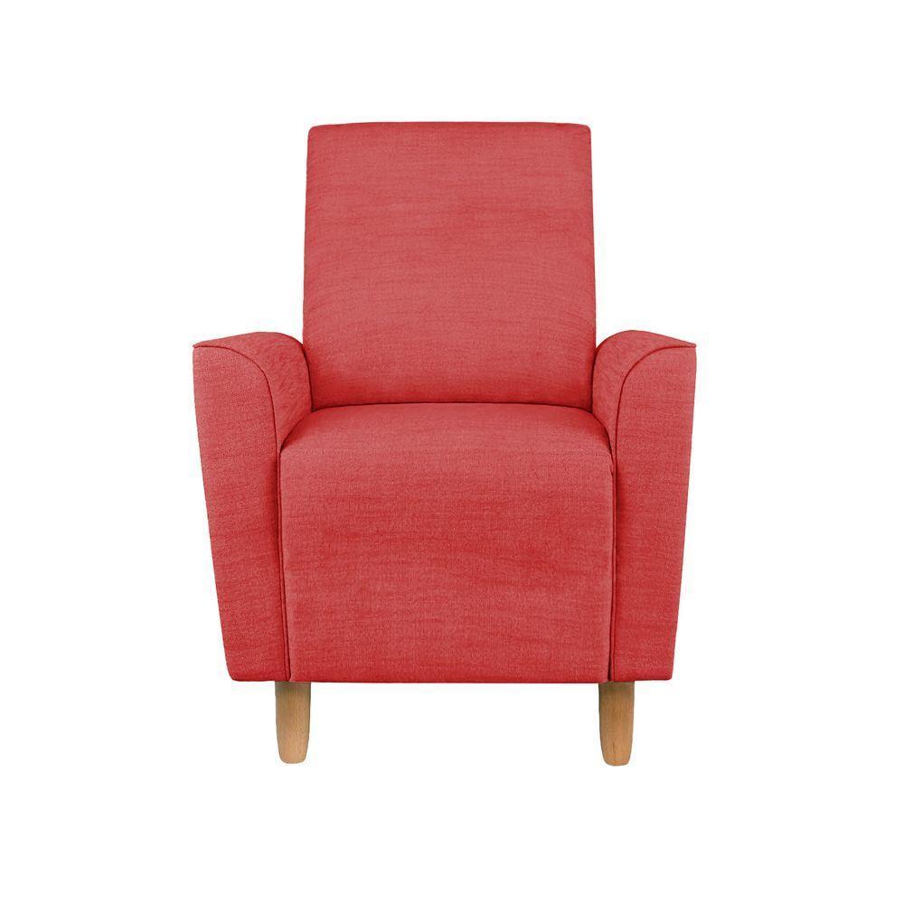 Kit Amamentação Poltrona + Puff + Almofada Sophia Suede Vermelho - 6