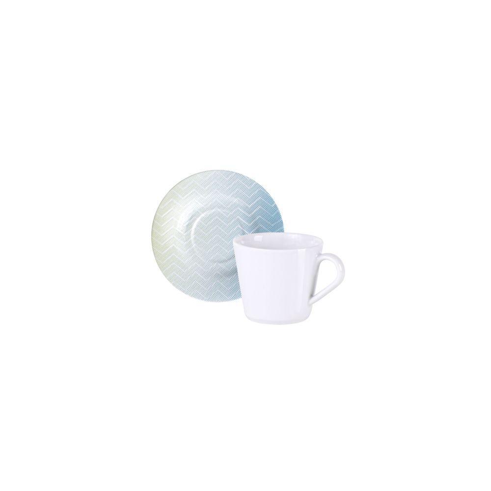 Conjunto Xícara E Pires De Chá Tramontina Polaris Em Porcelana Decorada, 185 Ml 2 Peças - 1