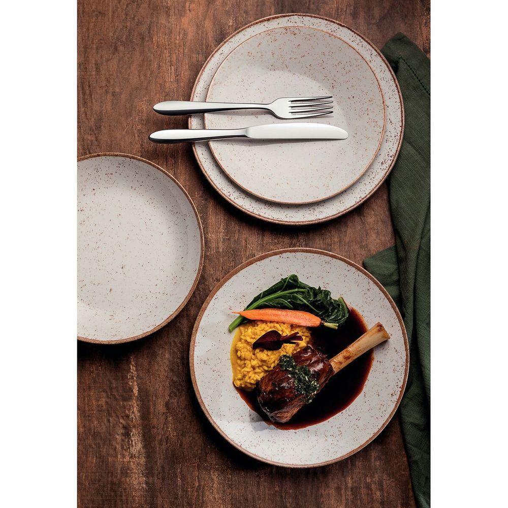 Kit Prato Raso Tramontina Rústico Marrom Em Porcelana Decorada 28 Cm 06 Peças - 5