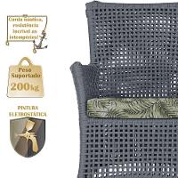 1 Sofá E Mesa Igapó Alumínio Marrom Corda Náutica E5 Trama Prata - 3