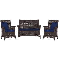 Jogo Sofá E 2 Poltronas Igapó Alumínio Marrom E10 Trama Marrom - 1