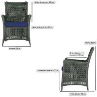 Jogo Sofá E 2 Poltronas Igapó Alumínio Marrom E10 Trama Verde