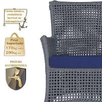 Jogo Sofá E 2 Poltronas Igapó Alumínio Preta E10 Trama Prata - 3