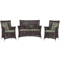 Jogo Sofá E 2 Poltronas Igapó Alumínio Fendi E5 Trama Marrom - 1