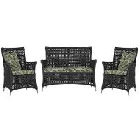 Jogo Sofá E 2 Poltronas Igapó Alumínio Fendi E5 Trama Preto - 1