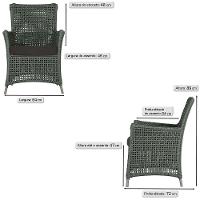 Jogo Sofá E 2 Poltronas Igapó Alumínio Fendi E9 Trama Verde