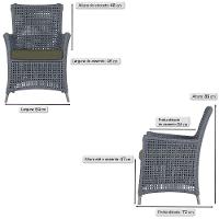 Jogo Sofá E 2 Poltronas Igapó Alumínio Fendi E13 Trama Prata - 5