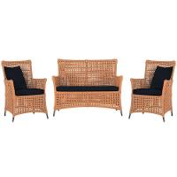 Jogo Sofá E 2 Poltronas Igapó Alumínio Marrom E12 Trama Terra Cota - 1