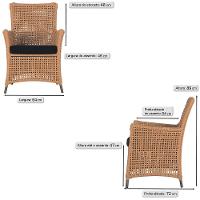 Jogo Sofá E 2 Poltronas Igapó Alumínio Marrom E12 Trama Terra Cota