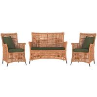 Jogo Sofá E 2 Poltronas Igapó Alumínio Preta E13 Trama Terra Cota - 1