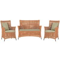 Jogo Sofá E 2 Poltronas Igapó Alumínio Marrom E7 Trama Terra Cota - 1