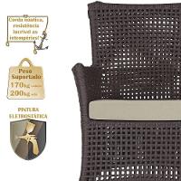 Jogo Sofá E 2 Poltronas Igapó Alumínio Fendi E7 Trama Marrom - 3