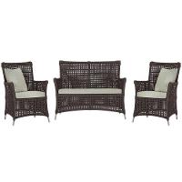 Jogo Sofá E 2 Poltronas Igapó Alumínio Fendi E3 Trama Marrom - 1