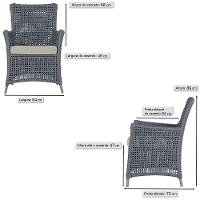 Jogo Sofá E 2 Poltronas Igapó Alumínio Fendi E3 Trama Prata - 5