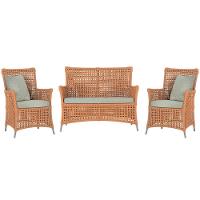 Jogo Sofá E 2 Poltronas Igapó Alumínio Fendi E3 Trama Terra Cota - 1