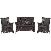 Jogo Sofá E 2 Poltronas Igapó Alumínio Fendi E11 Trama Marrom - 1