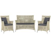 Jogo Sofá E 2 Poltronas Igapó Alumínio Fendi E11 Trama Rami - 1