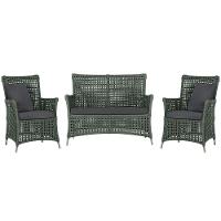 Jogo Sofá E 2 Poltronas Igapó Alumínio Fendi E11 Trama Verde - 1