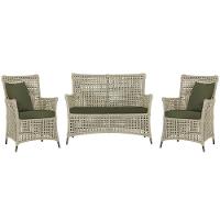 Jogo Sofá E 2 Poltronas Igapó Alumínio Marrom E13 Trama Rami - 1