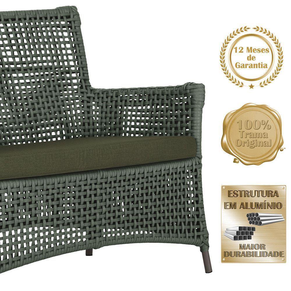 Jogo Sofá E 2 Poltronas Igapó Alumínio Marrom E13 Trama Verde - 3