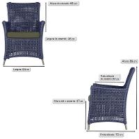 Jogo Sofá E 2 Poltronas Igapó Alumínio Fendi E13 Trama Azul - 5