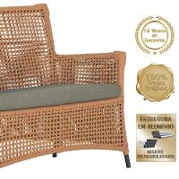 Jogo Sofá E 2 Poltronas Igapó Alumínio Preta E8 Trama Terra Cota - 5