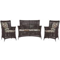 Jogo Sofá E 2 Poltronas Igapó Alumínio Marrom E6 Trama Marrom - 1