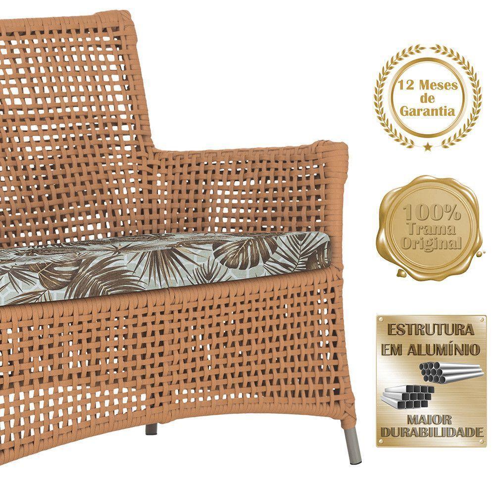 Jogo Sofá E 2 Poltronas Igapó Alumínio Fendi E6 Trama Terra Cota - 2