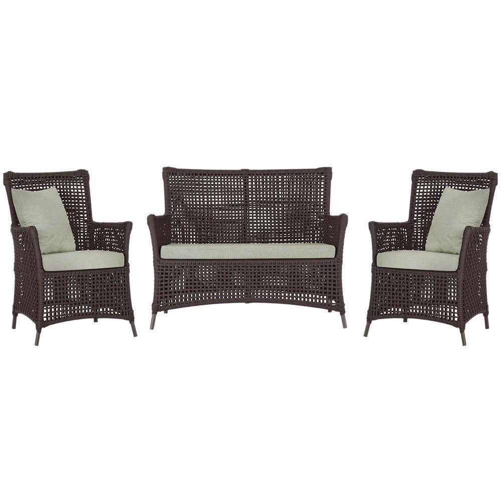 Jogo Sofá E 2 Poltronas Igapó Alumínio Marrom E3 Trama Marrom - 1