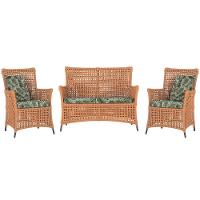 Jogo Sofá E 2 Poltronas Igapó Alumínio Marrom E5 Trama Terra Cota - 1