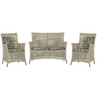 Jogo Sofá E 2 Poltronas Igapó Alumínio Marrom E5 Trama Rami - 1